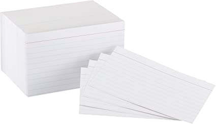 AmazonBasics Heavy Weight Ruled Lined Index Cards, White, 3x5 Inch Card, 300-Count - AMZ63530