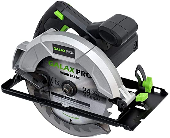 GALAX PRO Circular Saw 10A 5800RPM Hand-Held Circular Saw Bevel Angle(0-45°) Joint Cuts with 7-1/4Inch Blade, Adjustable Cutting Depth (1-5/8"~2-1/2") for Wood and Logs Cutting-GP76331