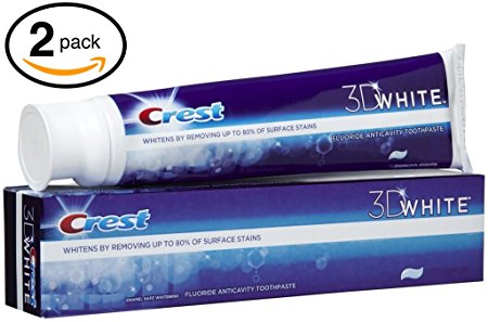 (PACK OF 2 TUBES) Crest 3D White ARTIC FRESH Icy Cool Mint Anti-Cavity & TOOTH WHITENING Toothpaste. Removes Up to 90% of Surface Stains on teeth! REFRESHING MINT FLAVOR! (2 Tubes, 4oz Each Tube)