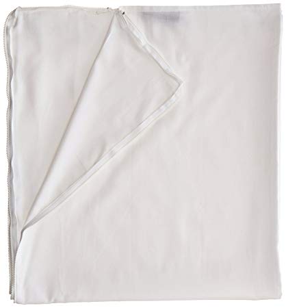 Simplified Bedding, White Cotton Sateen Zip-Sheet, Queen Size, 300 TC