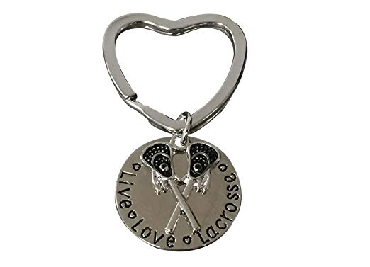 Infinity Collection Lacrosse Keychain- Lacrosse Stick Keychain- Live Love Lacrosse Jewelry for Lacrosse Players