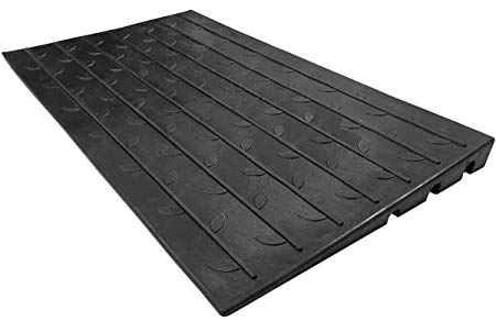 2.5" Rubber Threshold Ramp with 3 Channels Cord Cover