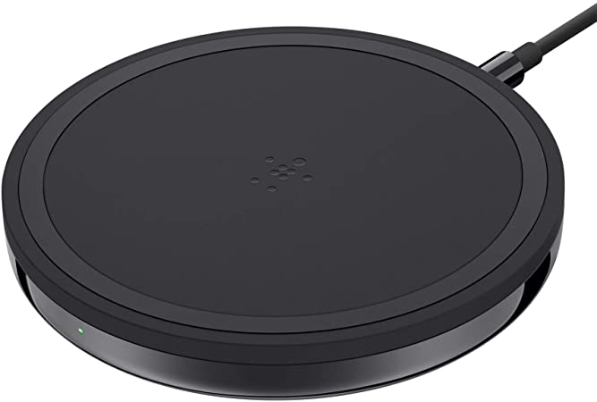 Belkin Wireless Charger, Special Edition BoostUp 7.5W iPhone Optimized Charging Pad with Stainless Steel Chrome Finish, Black Pad