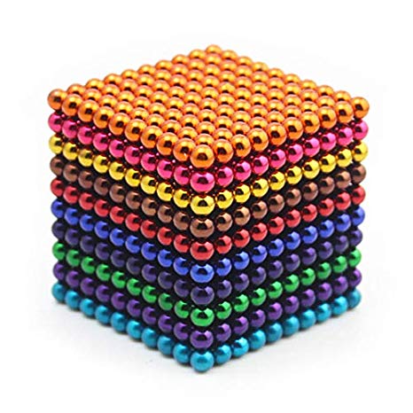 RLRY Upgraded 5MM 1000 Pieces Colorful Magnetic Block Ball Cube Magnet Sculpture Stress Relief for Desk Fridge || Metal Box to Storage