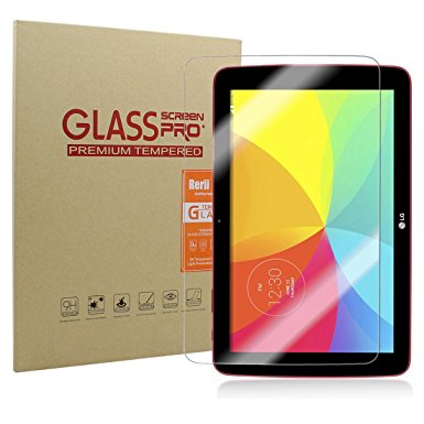 LG G Pad 10.1 V700 Screen Protector, Rerii Tempered Glass, Screen Protecctor LG G Pad 10.1 V700, High Definition, 9H Hardness, 0.3mm Thickness, Delicate Touch,Real Glass Screen Protector