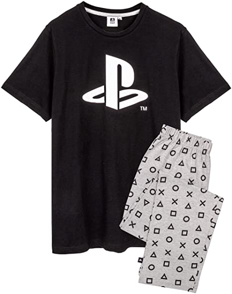 PlayStation Pyjamas Mens T-Shirt With Long OR Short Trousers PJS