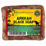 1 Best African Black Soap - Raw Organic Soap For Acne Eczema Dry Skin Psoriasis Scar Removal Face and Body Wash Authentic 1lb 16oz Beauty Bar From Ghana West Africa - Incredible By Nature