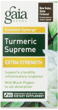 Gaia Herbs Turmeric Supreme Extra Strength Liquid Phyto-Capsules, 60 Count