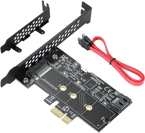 MZHOU PCI-E PCI Express to 1 SATA 3.0 to 1 Port M.2 NGFF SATA Adapter Card with Low Profile Bracket