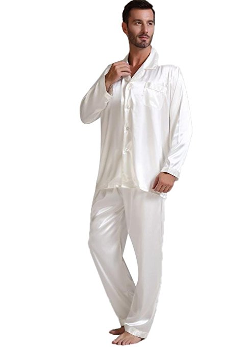 Mens Silk Satin Pajamas Set Sleepwear Loungewear S~4XL Plus