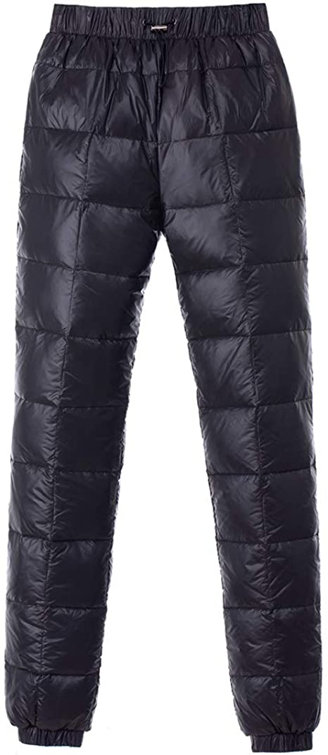 Tapasimme Men's Women Winter Warm Utility Down Pants Sassy High Waisted Nylon Compression Snow Trousers