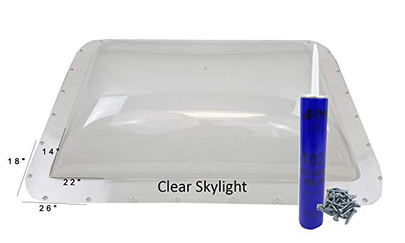 Class A Customs Premium Heavy Duty RV Camper Trailer Skylight - 18 x 26 OD / 14 x 22 ID Clear - Install Kit CS