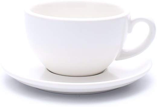 Coffeezone Double Espresso Coffee Cup and Saucer, Small Cappuccino and Speciality Coffee, New Bone China for Coffee Shop and Barista (Matte White, 5 oz)