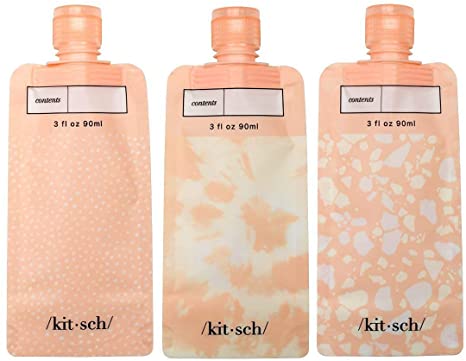 Kitsch Travel Size Containers, Travel Bottles for Toiletries - 3pc Set (Blush)