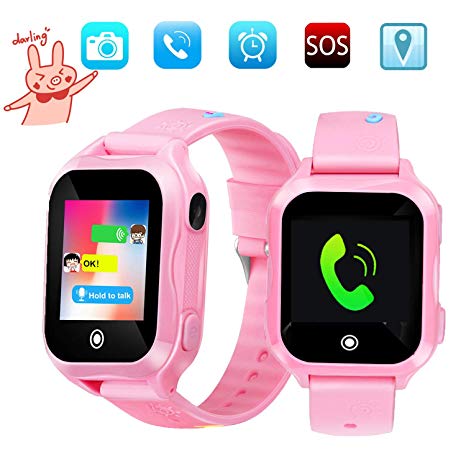 Kids smartwatch, IP67waterproof Smart Watch for Children Kids Phone Watch, GPS Smart Watch is fit for 3-14 Ages Girls Boy,Smart Watches1.44inch Touch Screen Camera SOS WiFi wacthes(Blue)