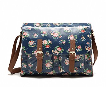 Kenox Vintage Women Laminated Canvas Messenger Bag Mori Girl Crossbody Satchel Bag Waterproof Briefcase