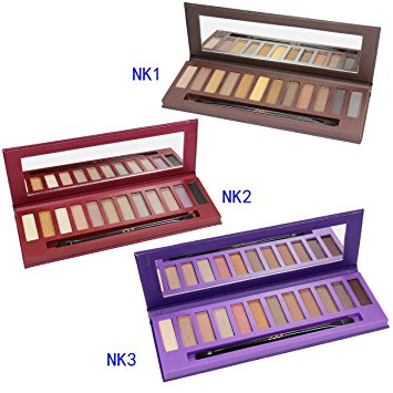 Joly 3 Pack 12 Colors Eyeshadow Palette Eye Shadow Professional Makeup Kit Set Make Up With Mirror and Brush