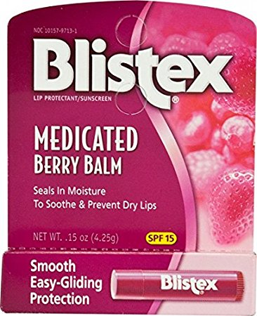 Blistex Medicated Lip Balm, SPF 15, Berry, .15-Ounce Tubes (Pack of 24)