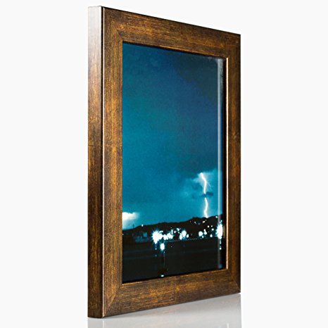 Craig Frames Bauhaus, Modern Aged Copper Picture Frame, 8 by 10-Inch