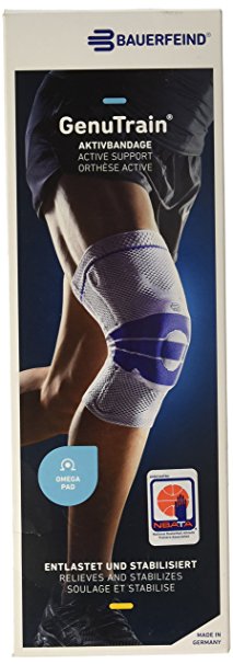 Bauerfeind GenuTrain - Knee Support - Targeted Support for Pain Relief and Stabilization of the Knee, Provides Relief of Weak, Swollen, and Injured Knees