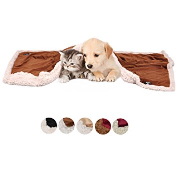 Pawsse Pet Sherpa Throw Blanket, Super Soft Fleece Snuggle Dog Blanket Warm Cushion Mat for Puppy Cat Small Animals 45”x30”