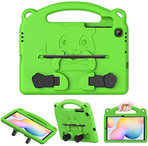 MoKo Case Compatible with Galaxy Tab S6 Lite 2020, Heavy Duty EVA Foam Kids-Friendly Bear Cover with Hand-Grip & Stand & Pen Holder Fit Samsung Galaxy Tab S6 Lite 10.4 2020 SM-P610/P615 - Green