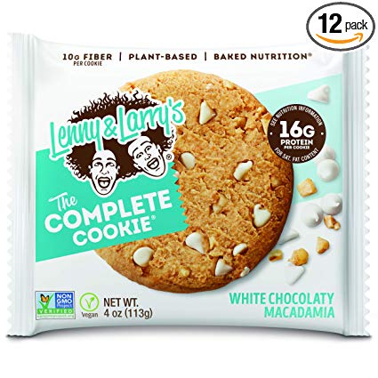 Lenny & Larry's The Complete Cookie, White Chocolate Macadamia, 4 Ounce Cookies - 12 Count, Soft Baked, Vegan and Non GMO Protein Cookies