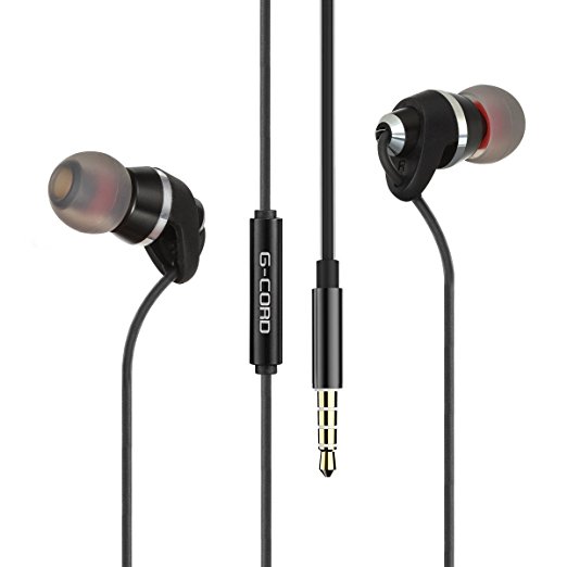 G-Cord HiFi Stereo Sound Earphones with Mic In-ear Earbuds