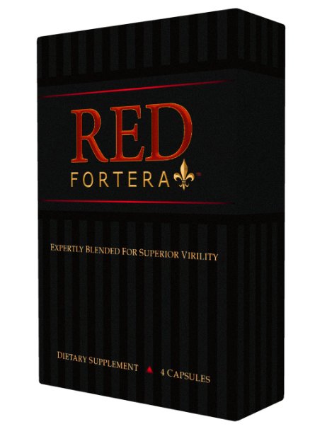 Red Fortera All Natural Male Performance Enhancement Booster - Improved Performance & Increased Stamina - USA Made - 4 Capsules