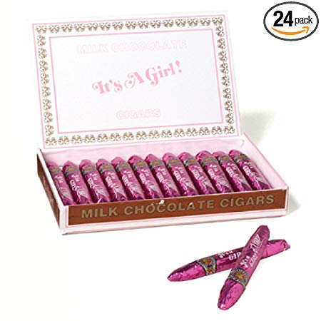 Madelaine Chocolate-It's A Girl Milk Chocolate Cigars, Box of 24