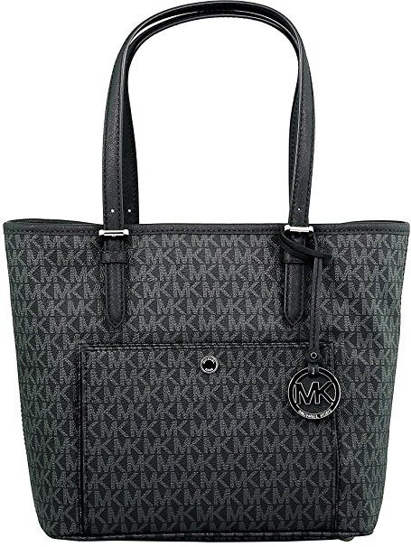 Michael Kors Women's Large Jet Set Top Zip Snap Pocket Tote Bag Leather Shoulder