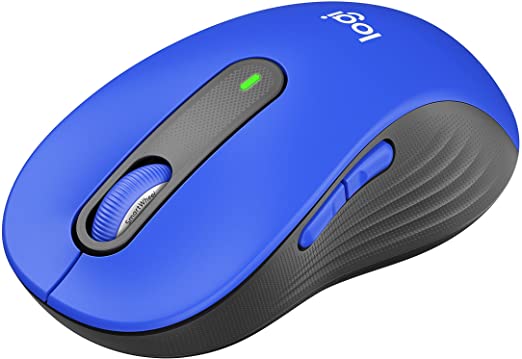 Logitech Signature M650 L Full Size Wireless Mouse - for Large Sized Hands, 2-Year Battery, Silent Clicks, Customizable Side Buttons, Bluetooth, Multi-Device Compatibility - Classic Blue