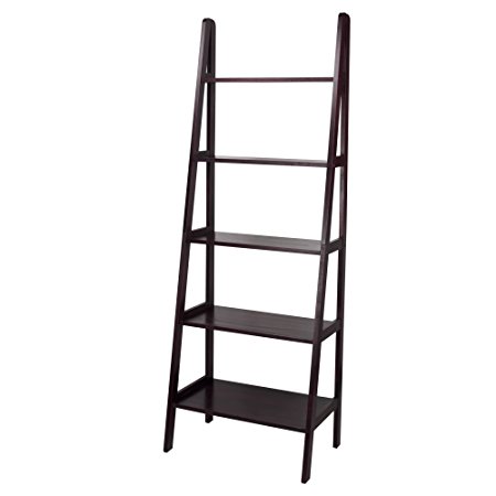 Casual Home 176-53 5-Shelf Ladder Bookcase, Espresso