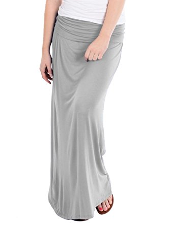 Hybrid & Company - Women's Maxi Skirt W/ Fold Over Waist Band - Made in the USA
