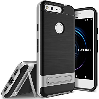Google Pixel Case, (Gardien - Metallic Silver) (Hard Drop Rugged Protection) Premium Hybrid Case (Slim Fit Dual Layered) Shock Absorbent Cover for Google Pixel 2016 by Lumion