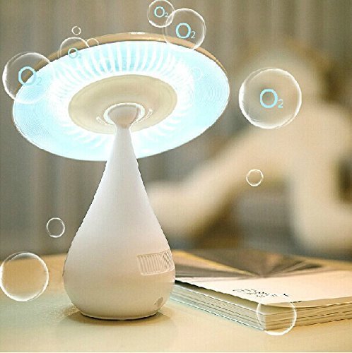 OFKP® Fashion Mushroom Design 2 IN 1 Negative Ion Air Purifying LED Desk Lamp,Smoke Cleaner,Rechargeable Touch Control Night Light Kid's Eye Protection Reading Lamp