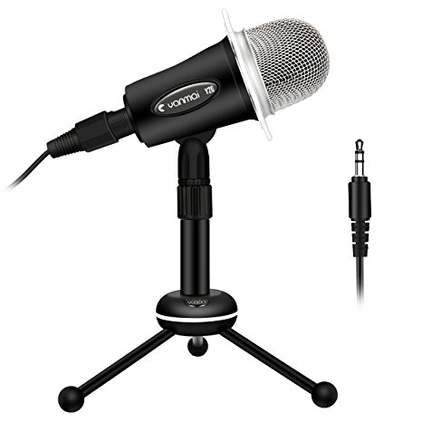 PC Microphone, ELEGIANT Portable Condenser Microphone with Stand 3.5mm Home Studio Recording Microphone for Computer iPhone Smartphone Android iPad Podcasting Karaoke Skype Game