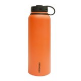 Lifeline 7502OR Orange Stainless Steel Wide Mouth Water Bottle - 40 oz Capacity