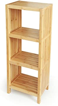 ToiletTree Products Deluxe Bamboo Freestanding Bathroom Organizing Shelf, 4-Tier Shelf