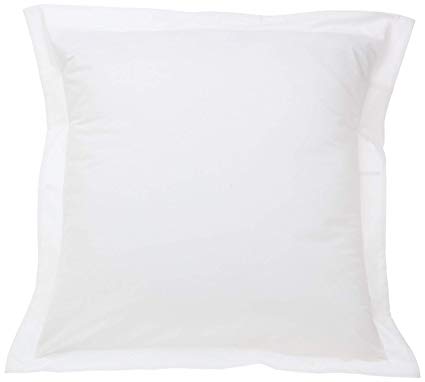 500 Thread Count Egyptian Cotton Pillow Shams Euro/Square Size (28'' X 28") White Solid (Pack of 2) by Precious Star Linen
