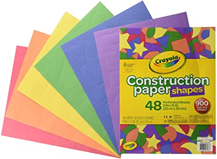 Crayola Construction Paper Shapes, Over 900 Precut Shapes, Kids Craft Supplies