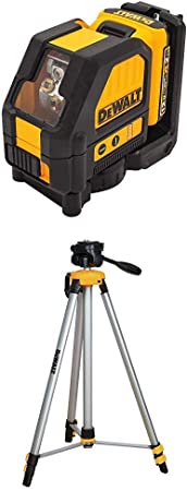 DEWALT DW088LG 12v Green Cross Line Laser with DW0881T Laser Tripod