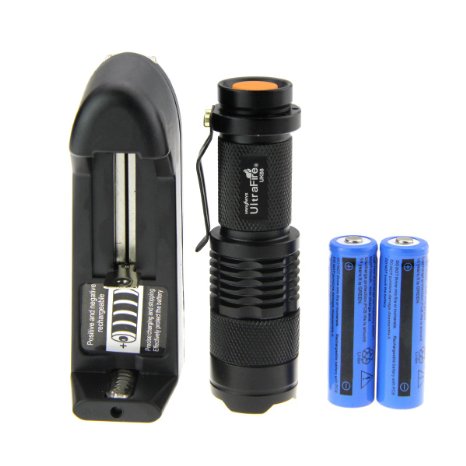 Flashlight Cree Xpe-q5 3w Flashlight Torch Adjustable Focus Zoom Light Lamp Black Color