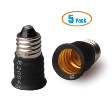 Electop 5 Pack E11 to E12 Adapter Converters Light Sockets Lamp Holder