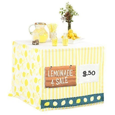 Easy Lemonade Stand for Kids with Nothing to Assemble! Fits Your Square Card Table for an Easy Summertime Biz.