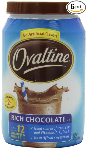 Nestle Ovaltine Rich Chocolate, 12-Ounce Tubs (Pack of 6)