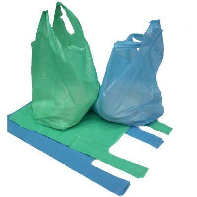 100x Economy Blue Recyled Plastic Bags - 11" x 17" x 21"