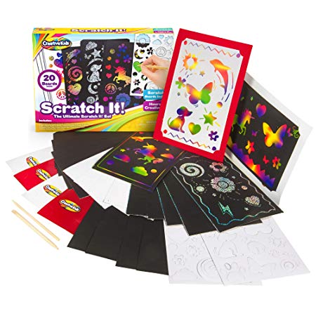 Creative Kids Ultimate Scratch It Off Papers Activity Set for Kids | Rainbows Scratchboard Arts & Crafts Kits for Children | Party Favor Pack, Schools, Birthdays | for Boys & Girls Ages 3