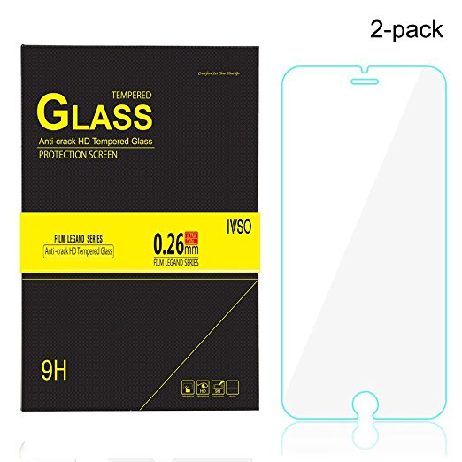IVSO iPhone 7 Plus Screen Protector - Ultra-thin 9H Hardness Highest Quality HD clear& Premium Tempered Glass Screen Protector For iPhone 7 Plus Phone (2pcs)