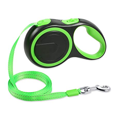 Retractable Dog Leash 10ft&16ft Dog Walking Leash for Small & Medium Dogs up to 55lbs Retractable Dog Leash Puppies, Tangle Free, Anti-Slip Handle, One Button Break & Lock Reflective Retractable Leash